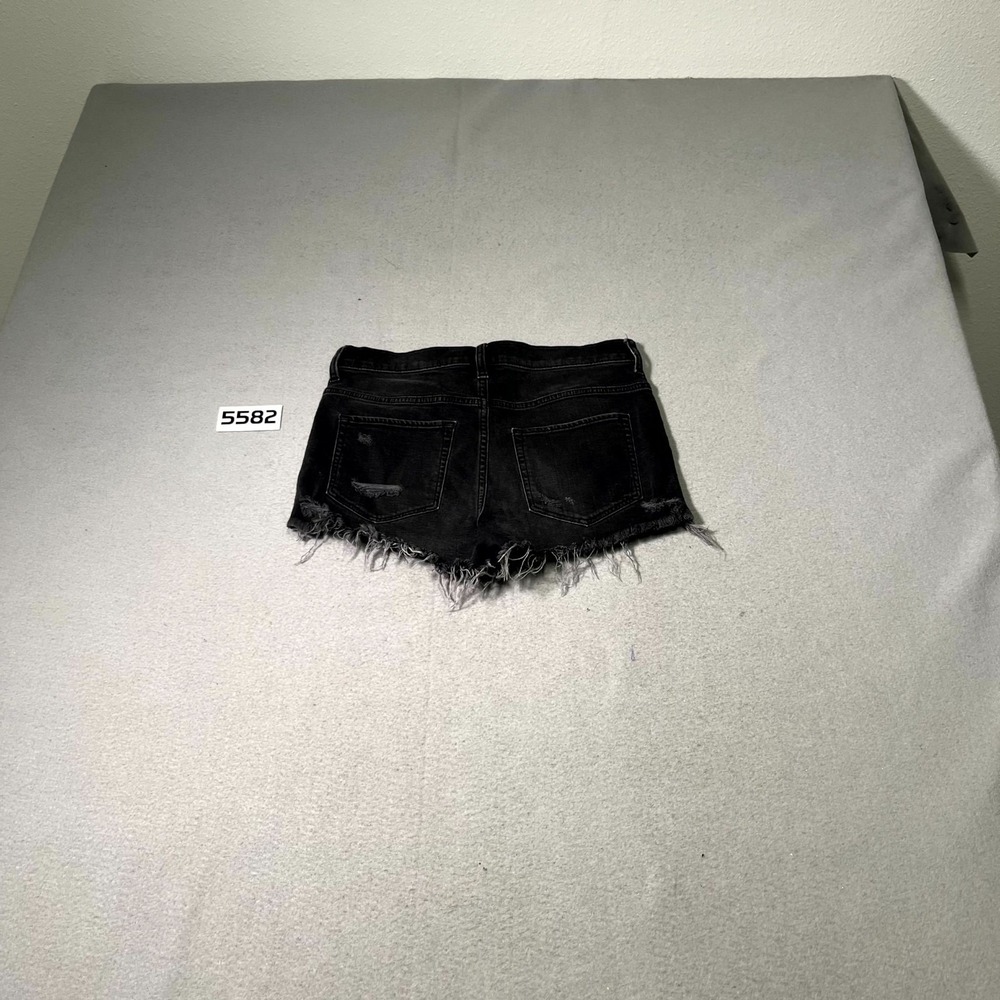 Express Jeans Cut Off Shorts Womens 4 Black Denim‎ Distressed Raw Hem Stretch